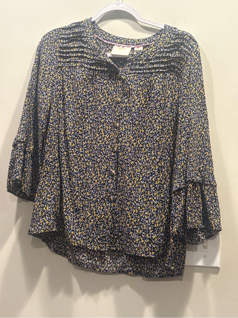 Maeve Anthropologie Berwick Split-Neck Blouse - Picture 5 of 10